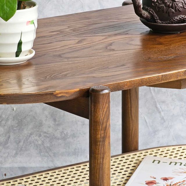 Bàn sofa hình Oval 2 tầng 100x50x52cm gỗ tần bì VN-BT525KS 9 Bàn sofa hình Oval 2 tầng 100x50x52cm gỗ tần bì VN-BT525KS - Ảnh 7