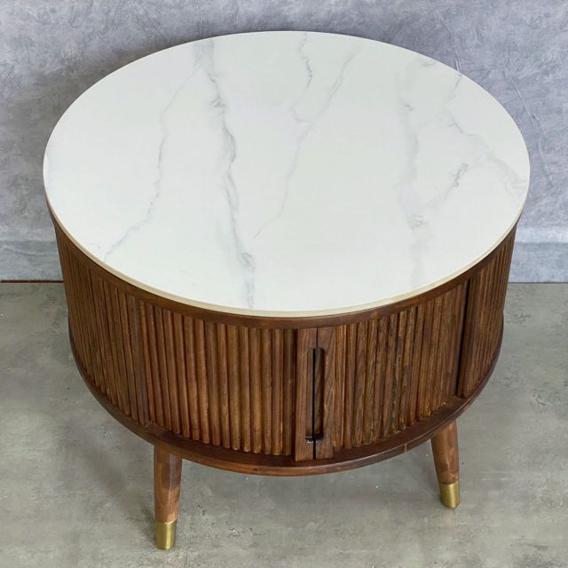 Bàn sofa tròn gỗ Ash cửa lùa mặt đá gỗ tần bì VN-TB509KS 5 Bàn sofa tròn gỗ Ash cửa lùa mặt đá gỗ tần bì VN-TB509KS - Ảnh 3