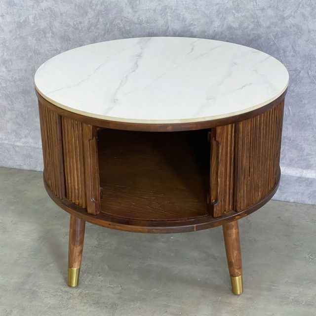 Bàn sofa tròn gỗ Ash cửa lùa mặt đá gỗ tần bì VN-TB509KS 6 Bàn sofa tròn gỗ Ash cửa lùa mặt đá gỗ tần bì VN-TB509KS - Ảnh 4