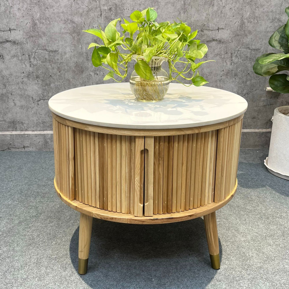 Bàn sofa tròn gỗ Ash cửa lùa mặt đá gỗ tần bì VN-TB509KS 7 Bàn sofa tròn gỗ Ash cửa lùa mặt đá gỗ tần bì VN-TB509KS - Ảnh 5