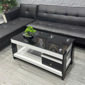 Bàn sofa chữ nhật mặt kính VNB009B