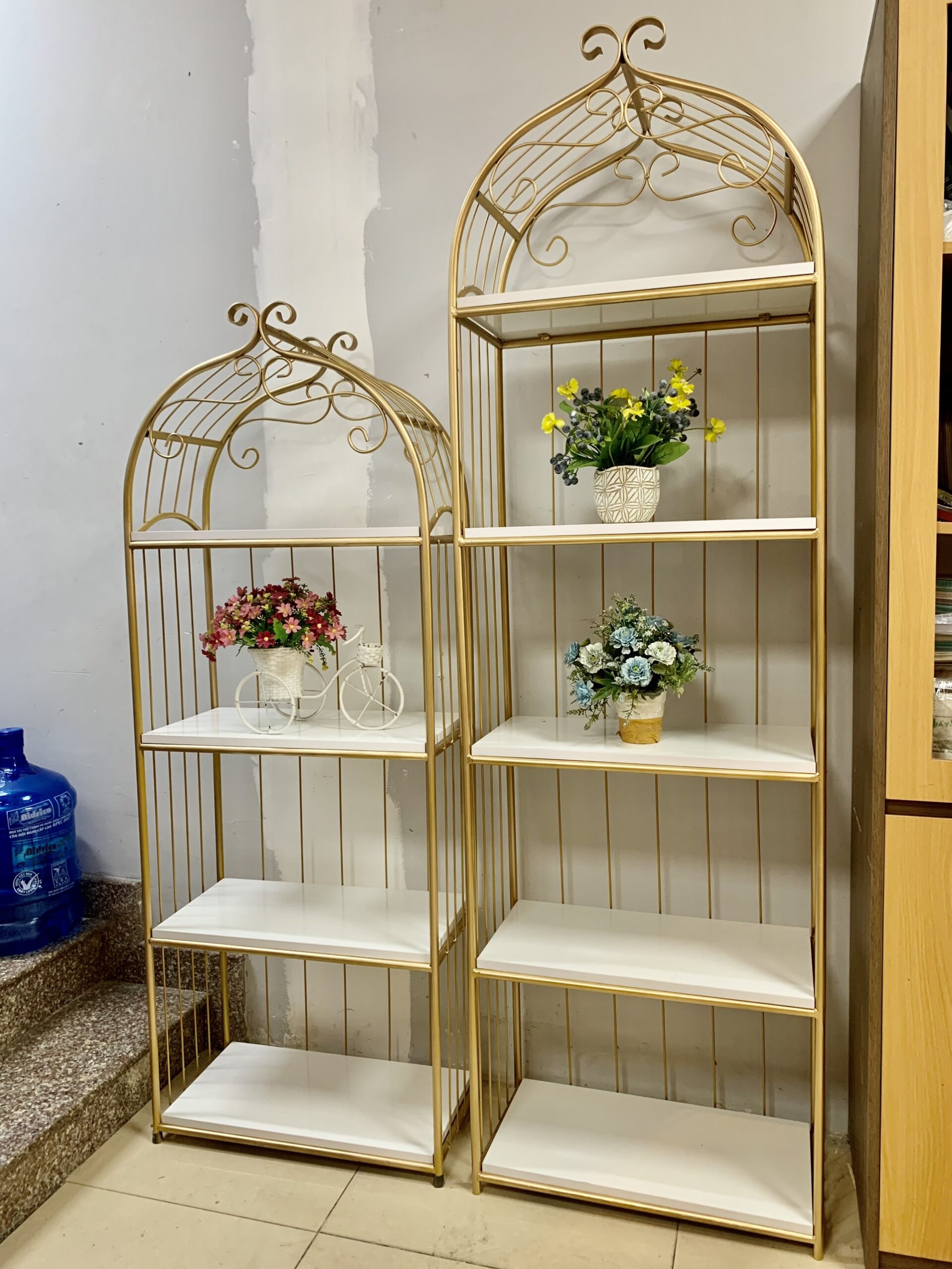 Kệ trang trí lồng chim vuông mặt gỗ VN-LC450 2 Kệ trang trí lồng chim vuông mặt gỗ VN-LC450