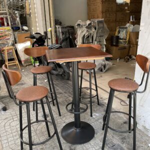 Alternative view of Bàn quầy bar chân sắt mặt gỗ VN-60TB