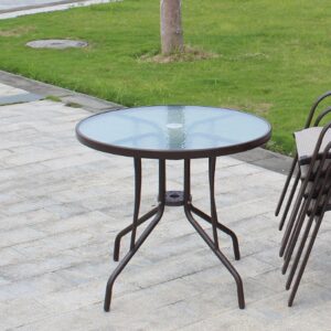 Bàn cafe mặt kính vuông ngoài trời  VN-702DP