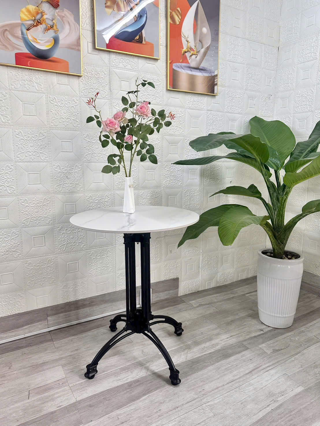 Bàn cafe tròn mặt đá nhập khẩu cao cấp VN-920DP 3 Bàn cafe tròn mặt đá nhập khẩu cao cấp VN-920DP