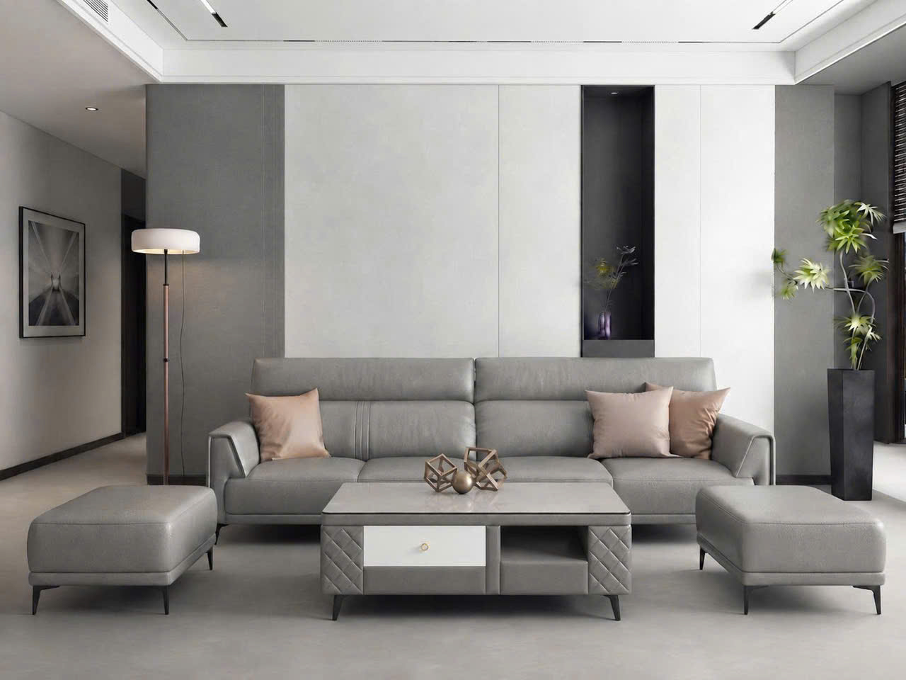 Bộ bàn ghế sofa phòng khách hiện đại VN-LP458 3 Bộ bàn ghế sofa phòng khách hiện đại VN-LP458