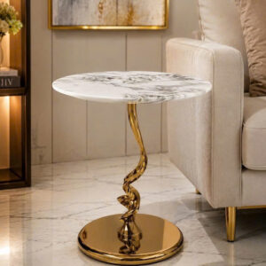 Bàn trà decor mặt đá tròn 50cm VN-AK150