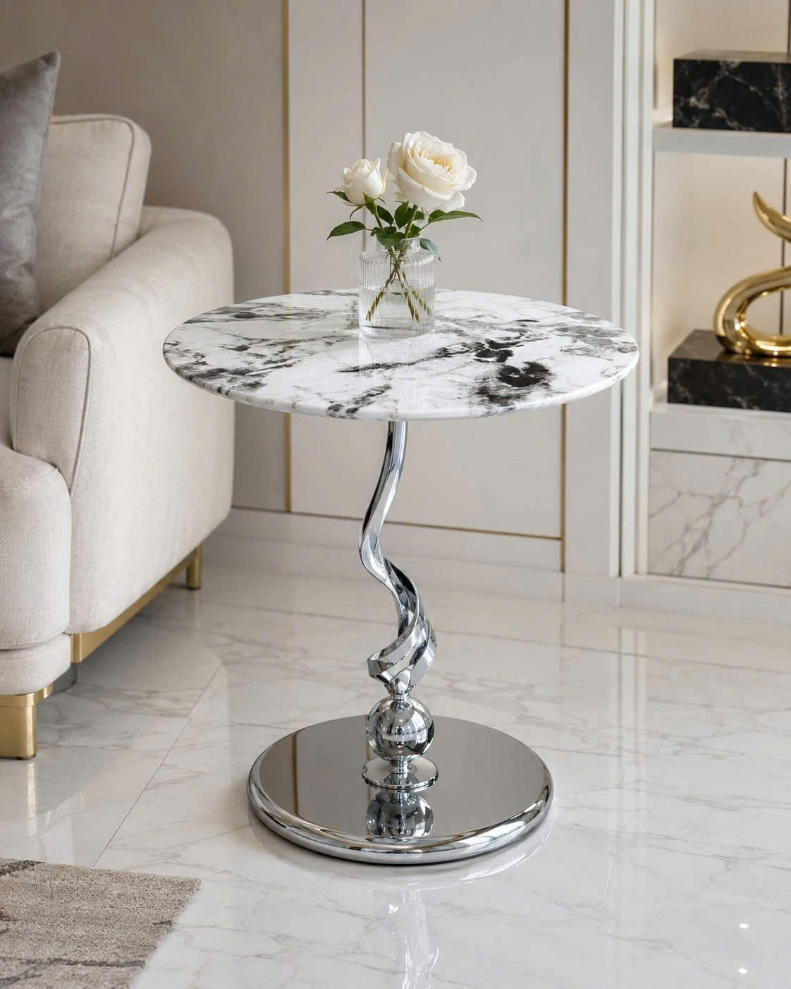 Bàn trà decor mặt đá tròn 50cm VN-AK150 4 Bàn trà decor mặt đá tròn 50cm VN-AK150 - Ảnh 2