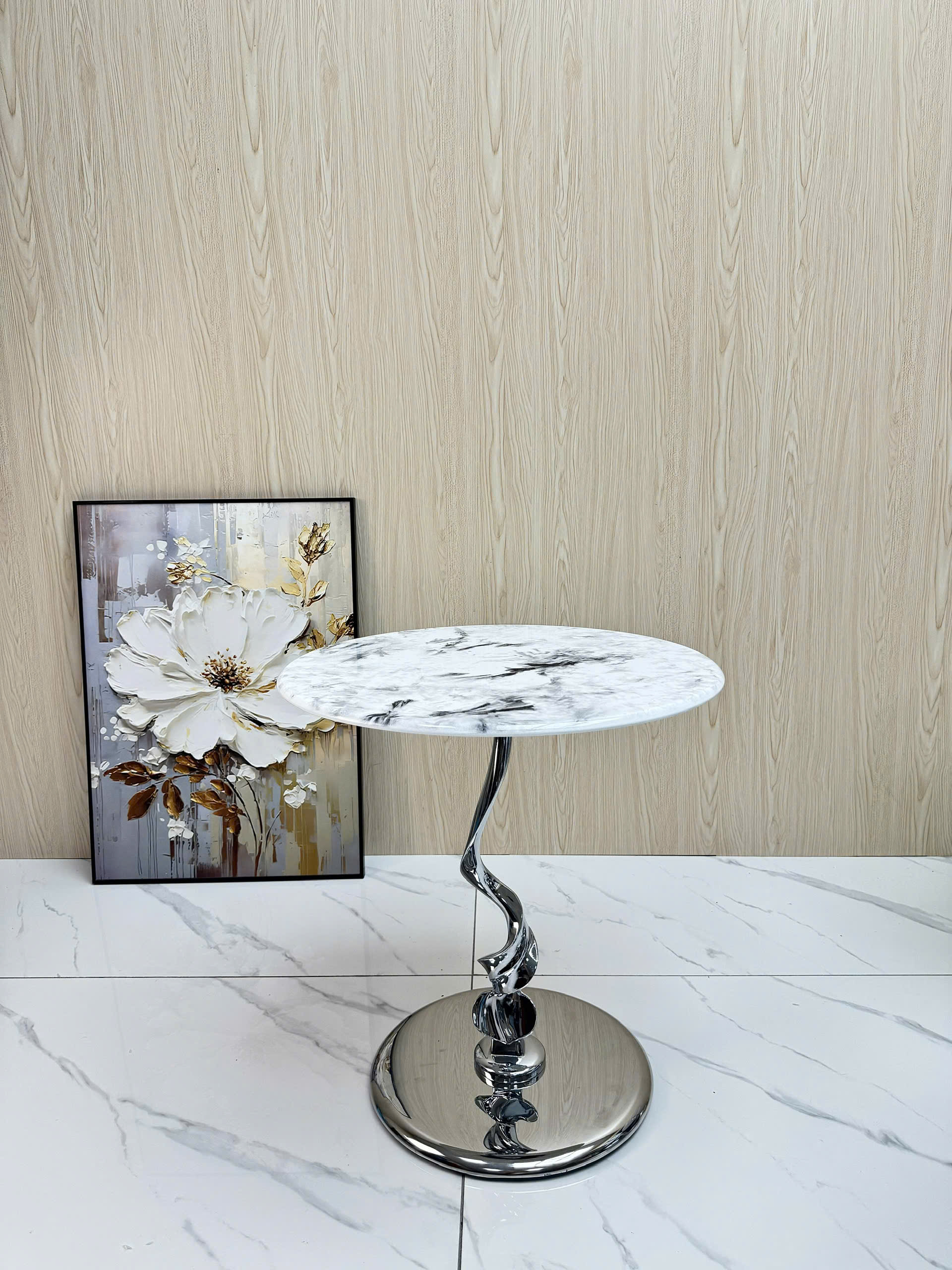 Bàn trà decor mặt đá tròn 50cm VN-AK150 7 Bàn trà decor mặt đá tròn 50cm VN-AK150 - Ảnh 5