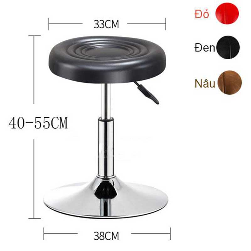 Ghế Xoay Tròn Đệm Da VN-BV020 4 Ghế Xoay Tròn Đệm Da VN-BV020 - Ảnh 2