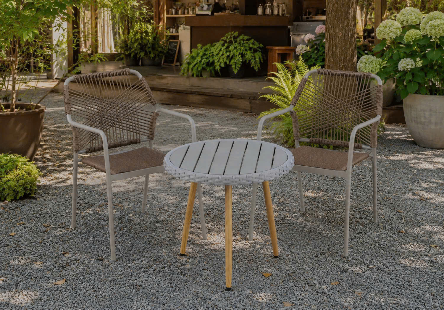 Bộ bàn ghế cafe mây nhựa ngoài trời VN-CF023 5 Bộ bàn ghế cafe mây nhựa ngoài trời VN-CF023 - Ảnh 3
